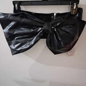 Black Bow Leather Clutch